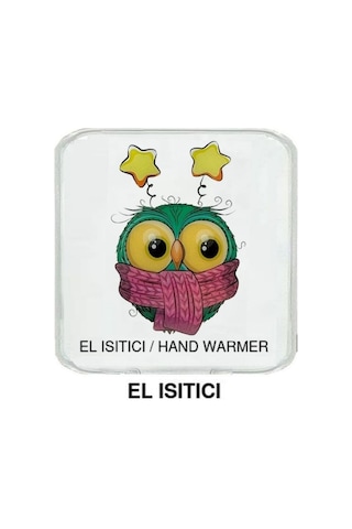 Atkılı Baykuş Cep Sobası,el Isıtıcı,sıcak Su Torbası Pvc 10x9,5cm Beyaz