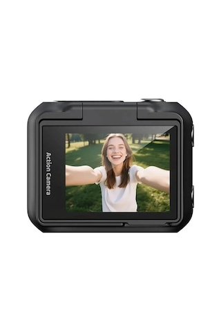 Spor Ve Vlog Kamerası Manyetik Aksiyon Kamerası 2.0" Dönebilen Ekran, 1080p Wi-fi Ve Şarj Kutusu İle Siyah