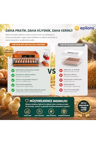 Tam Otomatik Kuluçka Makinesi 130 Yumurta Kapasiteli Akıllı Isı Ve Nem Kontrollü, Ayarlanabilir Viy