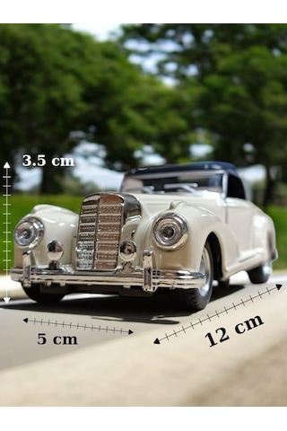 Nostaljik Klasik Metal Çek Bırak Araba Beyaz Kapılar Açılır 1/36 Ölçek Mod:2 Diğer
