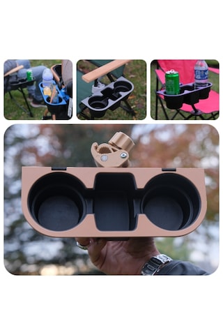 Bardak Tutucu Bardaklık Kamp Sandalyesi Aparat Bej