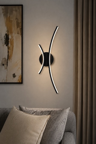 Yumi Modern Led Duvar Apliği Günışığı Siyah