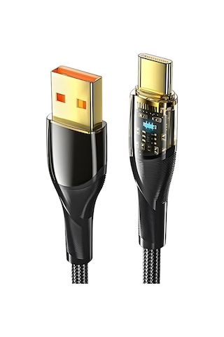 Essager 1 Metre 7a 100w Led Işıklı Süper Hızlı Usb To Type C Şarj Data Kablosu, Akım,ısı, Güçlü Kablo