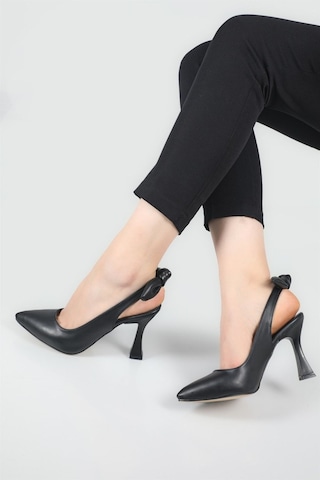 Bilener 2853 Kadın 9 Cm Topuklu Arkası Açık Stiletto Ayakkabı 001