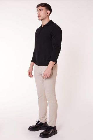 Braccas Erkek Yandan Cepli Bel Bağcıklı Fermuarlı Slim Fit Chino Bej Pantolon Bej