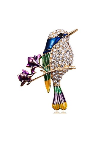 Kuş Model Yaka İğnesi Çok Renkli