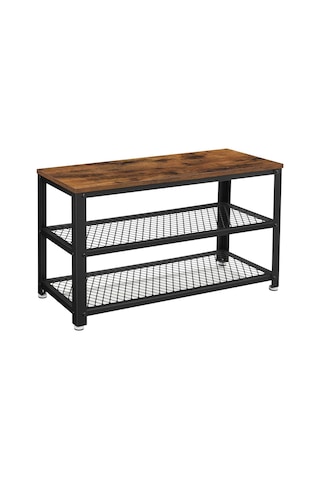 Ayakkabı Tezgahı 2 Raflı Ayakkabı Saklama Yeri 73 X 30 X 45 Cm Giriş Alanı Için Koridor Oturma Odası Metal Çer Çok Renkli