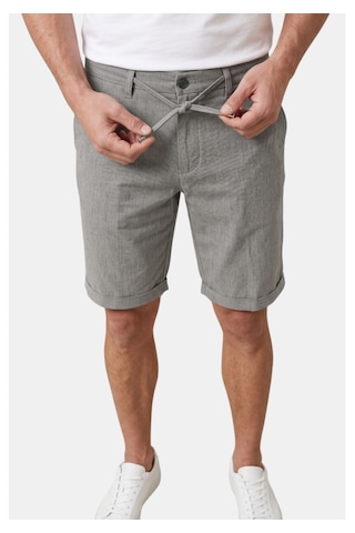 Deep Sea Deepsea Gri Slim Fit Likralı Çizgi Dokulu Beli Lastikli İpli Erkek Şort Kapri 2601743
