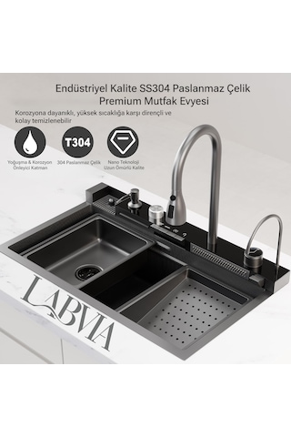 Labvıa Dijital Akıllı Eviye Seti Antrasit Gri