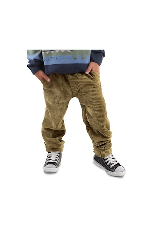 Denokids Fitilli Kadife Haki Erkek Çocuk Pantolon Renkli