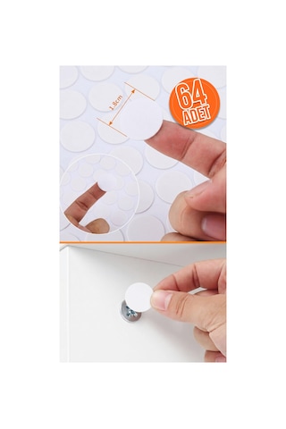 18 Mm 64 Adet Beyaz Yapışkanlı Vida Kapağı Ahşap Mobilya Vida Gizleyici Örtücü Tapa Dekoratif Etiket Diğer