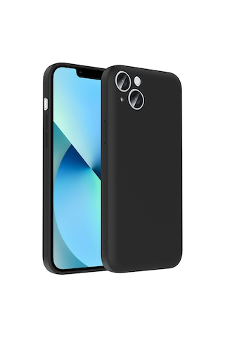 Apple Uyumlu iPhone 14 Kılıf Kamera Korumalı Kartlık Hazneli Zore Vitra Kapak Siyah