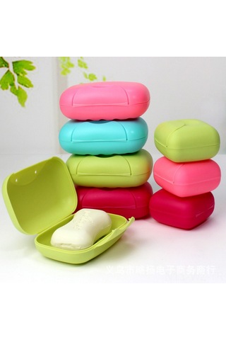 Wezone Rezervuar Kapaklı Seyahat Sabun Kutusu Büyük Boy Şeffaf Plastik Taşınabilir Ev Bakımı Gereci