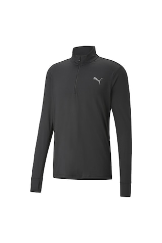 Puma Run Favorite 1/4 Zip Erkek Siyah Dik Yaka Tişört Siyah