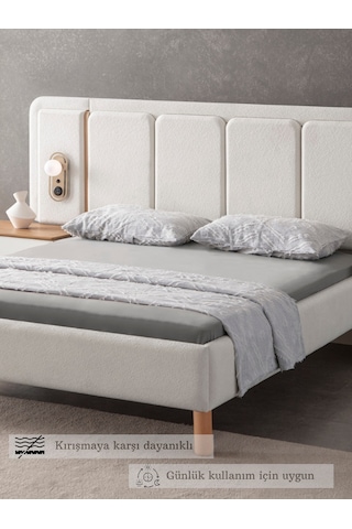 Anna Delux Çift Kişilik Çok Amaçlı Yatak Örtüsü Seti Gri Pamuk Nevresim Takımı Günlük 220x240 Gri