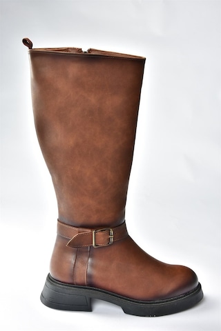 Fox Shoes Taba Alçak Topuklu Günlük Kadın Çizme N674265009 Taba