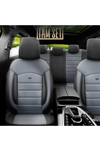 Inspire Design Premium Deri Ekstra Destekli Universal Oto Koltuk Kılıfı Tam Set