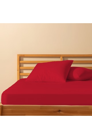%100 Pamuklu Tek Kişilik Lastikli Çarşaf 100x200+30 50x70 Yastık Kılıfı 1 Adet Kırmızı %100 Pamuklu Tek Kişilik Lastikli Çarşaf 100x200+30 50x70 Yastık Kılıfı 1 Adet Kırmızı