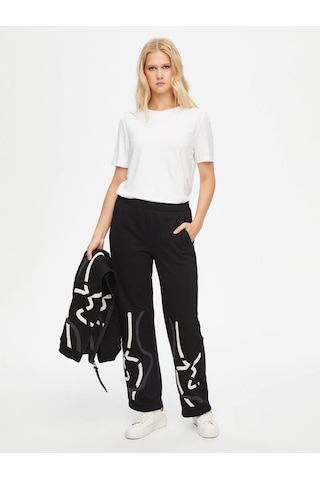 Soyut Nakış Detaylı Eşofman Alt 69249 U6924910 Siyah