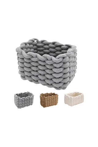 Dokuma Saklama Sepeti, Pamuk Halat Küçük Depolama Sepeti, Minimalist Tuvalet Kağıdı Sepeti, Sevimli Depolama Sepetleri Gri Açık Gri