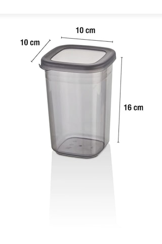 12'li Etiketli Ve Sızdırmaz Kapaklı Erzak Saklama Kab Seti - 1200ml - 20 Adet Etiket Hediyeli Gri