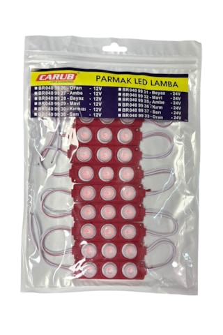 Parmak Lamba Camlı Kırmızı 24v 10'lu Br 040 99 36