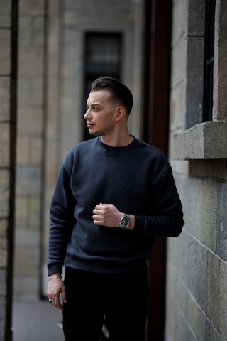Mavona Premium 3 İplik Şardonlu Erkek Gri Oversize Bisiklet Yaka Sweatshirt - %85 Pamuk %15 Likra