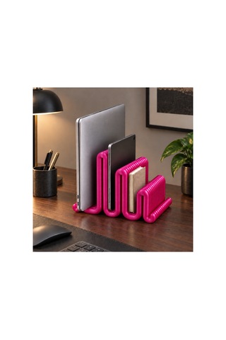 Cora Dekoratif Çoklu Laptop / Dergi / Tablet Standı - Metalik Fuşya