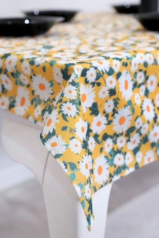 Sufre Sıvı Geçirmez Masa Örtüsü Sofra Bezi Sofra Örtüsü Piknik Örtüsü Sarı Papatya