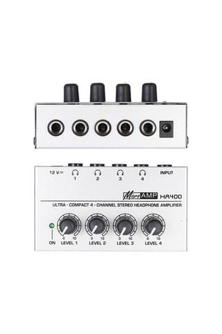 Fortunelane Gümüş 4 Yollu Kulaklık Amfi Ha400 - Küçük Boyutlu Euro Standartı