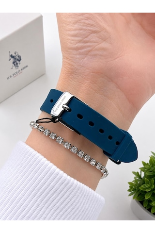 U.s.polo Assn Silikon Kordon 3 Atm Suya Dayanıklı Spor Kadın Kol Saati Uspa.2089.b03 Lacivert