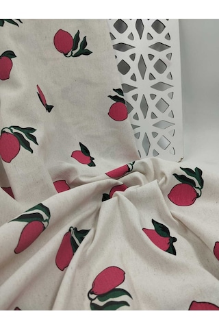 Desenli Keten Poplin Kumaş