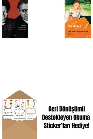 J. P. Sartre İle Söyleşiler + Konuk Kız + Okuma Sticker'ları