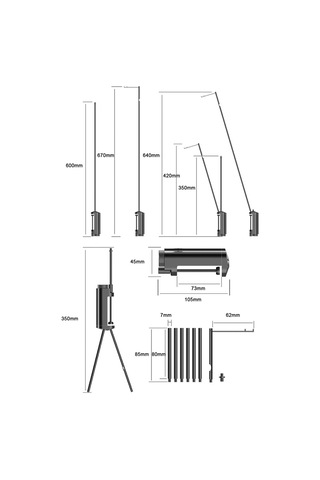 Hafif Alüminyum Alaşımlı Işık Tutucu Katlanabilir Lamba,siyah Siyah Siyah