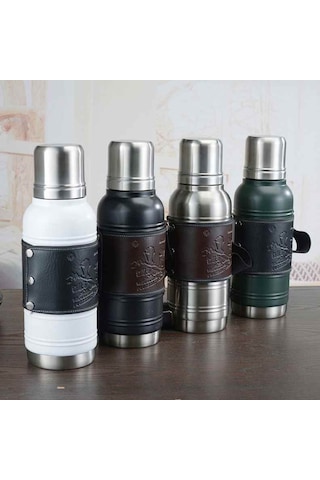 Kapris Askılı Paslanmaz Çelik Avcı Termos 1900 Ml Yeşil Kap-283 Yeşil