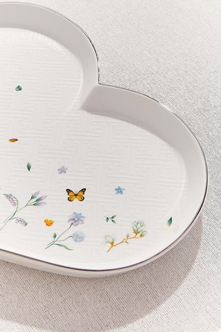 Pasabahce Petite Fleur Kalp Porselen Servis Tabağı - 1 Adet Çok Renkli
