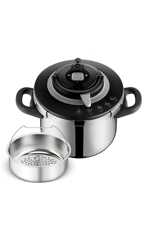 Tefal P4550731 Clipso+ Chef 4 Pişirme Programlı 6 Litre Düdüklü Siyah