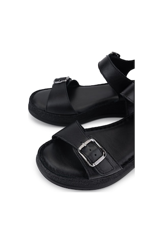 Tamer Tanca Kadın Siyah Comfort Sandalet 1107 215 Bn Sndlt Y25 Sıyah