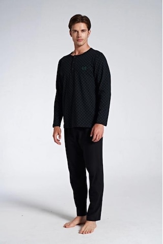 Pijadore 1750 Erkek Düğmeli Uzun Kollu Pijama Takım Siyah