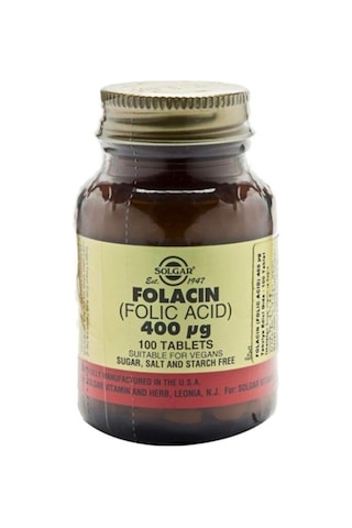 Solgar Folic Acid Folacin 400 Mcg 100 Tablet