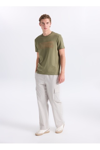 Mustang Koyu Haki Pamuk Karışımlı T-shirt M5sm-tst1287