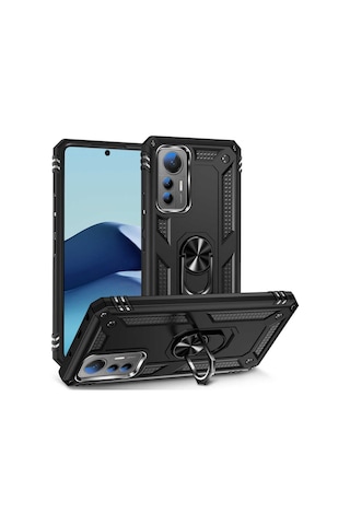 Xiaomi Mi 12 Lite Kilif Zore Vega Yüzüklü Standli Zirh Kilif 559731790