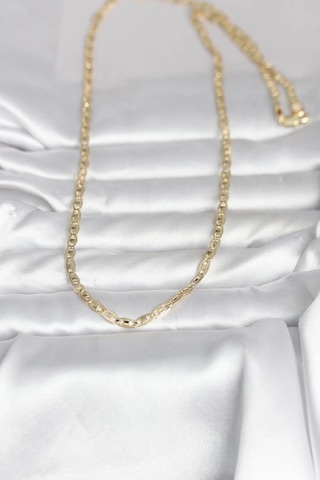 Ceylan Adam Cm 14k Gold Renk Lazer Kesim Zincirli Model 60 Cm Kadın Kolye Çok Renkli