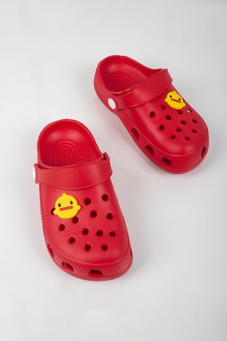 Kız Çocuk Sarı Civciv Logulu Terlik-5803-kırmızı Kırmızı