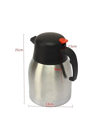 Penguen 2.5 Lt Çift Kat Çelik Çay Termos Gümüş