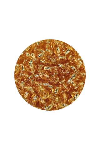 Dökme Cam Kum Boncuk 8/0 3 Mm - 60 Gram - Şeffaf Koyu Sarı - Bnc217