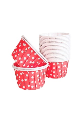 Trend Hediye Sepeti 50'li Kırmızı Puantiyeli Muffin Kek Kalıbı, Kek Kapsülü Cupcake Kalıbı, Airfryer Sku: Smg8690010572998 Açık Gri