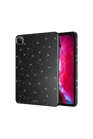 Thegencoo İpad Pro 11 2022 M2 Simli Parlak Görünümlü Uyumlu Tablet Koton Kılıf-siyah Tablet Kılıfı