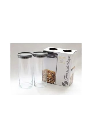 43756 Vacuum Glass Jar - 2 Adet Breakfast Club Gri Kapaklı Kavanoz 1230 Cc Orjin. Kutulu No Color