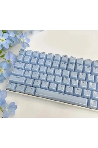 Mekanik Klavye Crystal Jelly Keycap -136 Tuşlu Yarı Saydam Rgb Tuş Takımı Blue
